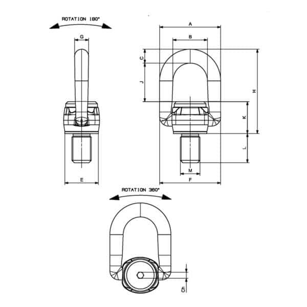 812X Heavy List Swivel Hoist Ring - Image 2